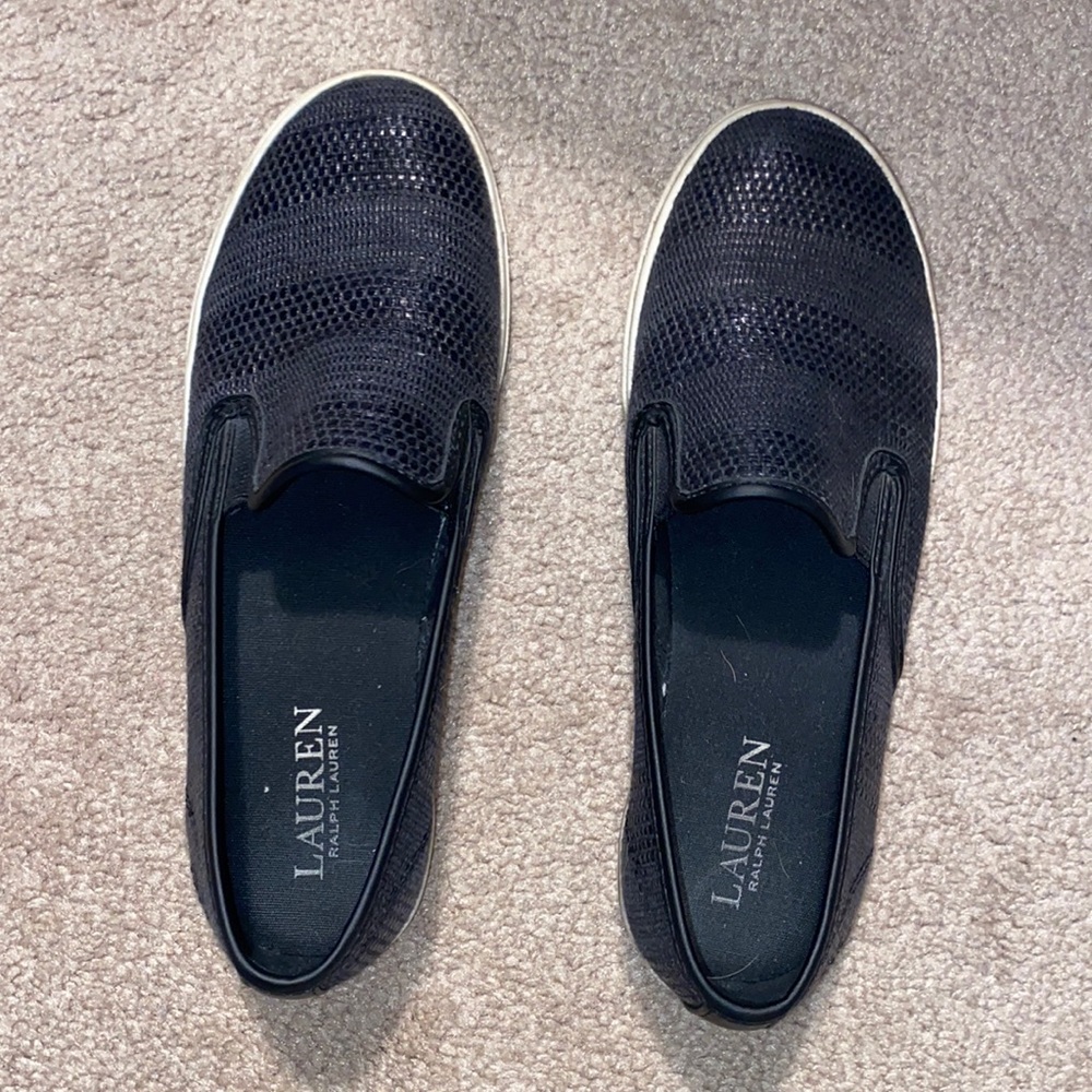 Black slip on sneakers